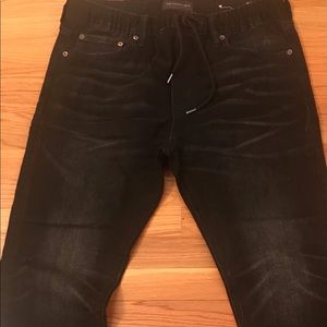 American Eagle Men’s Airflex Pants Med Tall Black Denim Jogger Style